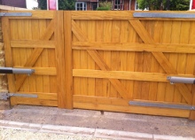 bespoke wooden gates with rams